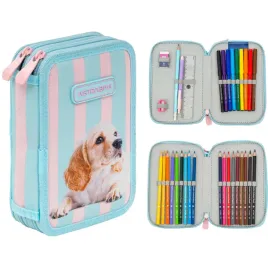 astrabag-piornik-szkolny-dwukomorowy-wyposazenie-kredki-puppy-line