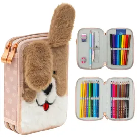 astrabag-piornik-szkolny-dwukomrowy-wyposazenie-kredki-pisaki-fluffy-puppy