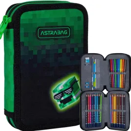 astrabag-piornik-szkolny-dwukomorowy-wyposazenie-kredki-flamastry-pixel