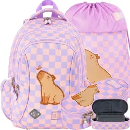 st-right-plecak-szkolny-mlodziezowy-dla-dziewczynki-capybara-3w1-zestaw