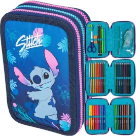 coolpack-piornik-szkolny-trzykomorowy-wyposazenie-kredki-lilo-i-stitch