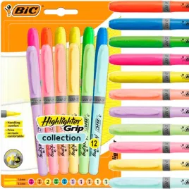 bic-highlighter-grip-zakreslacze-szkolne-zestaw-6x-pastelowe-6x-neonowe