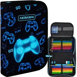 astrabag-piornik-szkolny-jednokomorowy-wyposazenie-kredki-pisaki-gaming