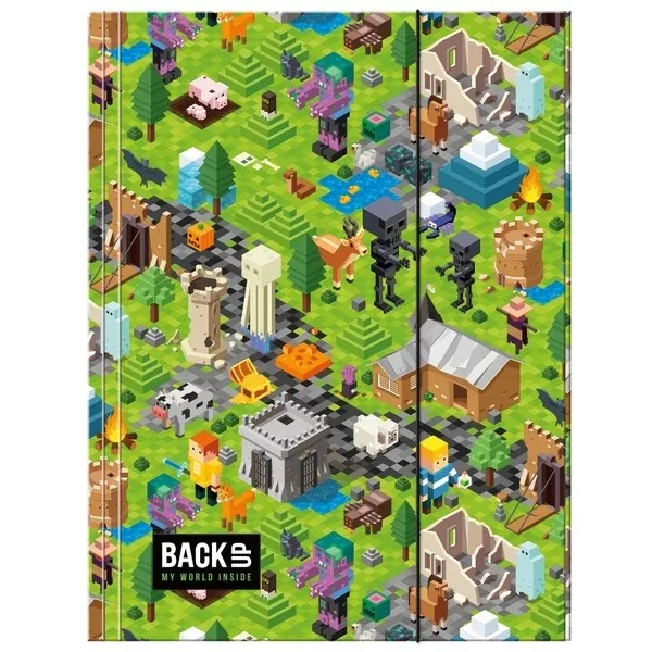BACKUP TECZKA SZKOLNA Z GUMKĄ A4 Dla Fana Minecraft GAME