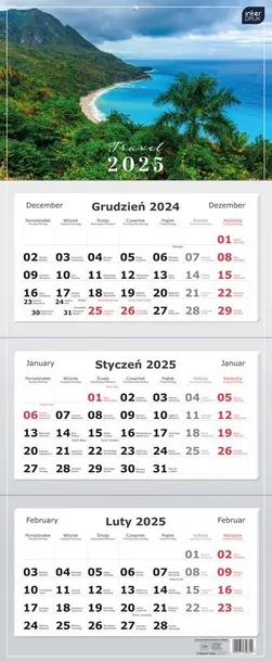 INTERDRUK KALNEDARZ ŚCIENNY 2025 TRÓJDZIELNY 82,5x34cm WIDOKI