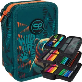 coolpack-piornik-szkolny-trzykomorowy-z-wyposazeniem-kredki-bear