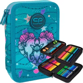 coolpack-piornik-szkolny-dwukomorowy-z-wyposazeniem-kredki-pisaki-seafish