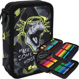 coolpack-piornik-szkolny-dwukomorowy-z-wyposazeniem-kredki-pisaki-dinopark