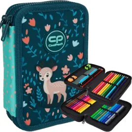 coolpack-piornik-szkolny-dwukomorowy-z-wyposazeniem-kredki-pisaki-deer