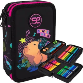 coolpack-piornik-szkolny-dwukomorowy-z-wyposazeniem-capybara-music