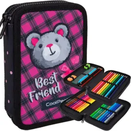 coolpack-piornik-szkolny-dwukomorowy-z-wyposazeniem-kredki-pisaki-misie