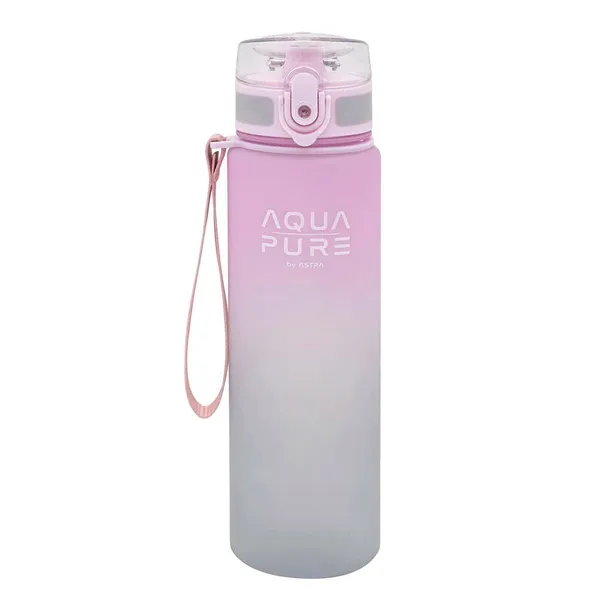 ASTRA AQUA PURE BIDON SZKOLNY BUTELKA NA WODE 600 ml pink/grey