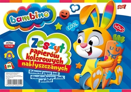 BAMBINO WYCINANKA A4 NABŁYSZCZANY PAPIER KOLOROWY