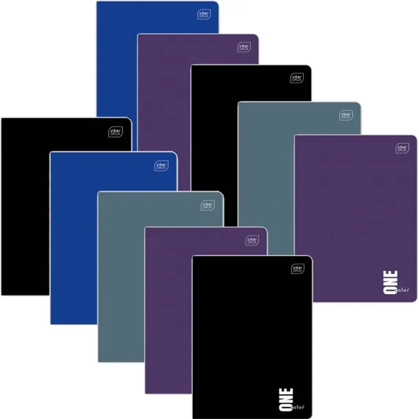 INTERDRUK ZESZYT SZKOLNY A5 60 kartek w kratkę ONE COLOR 10 sztuk