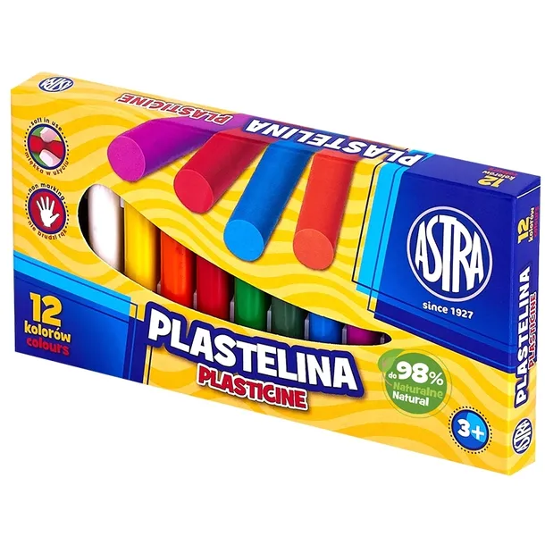 PLASTELINA SZKOLNA 12 KOLORÓW ASTRA