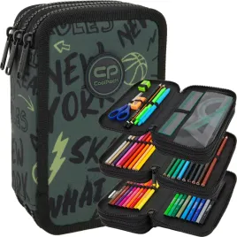 coolpack-piornik-szkolny-trzykomorwy-wyposazenie-kredki-pisaki-tiger