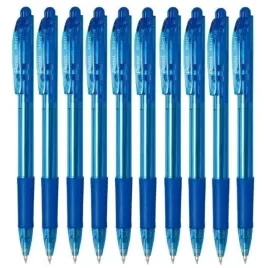 pentel-dlugopis-szkolny-biurowy-automatyczny-bk-417-wow-niebieski-10-sztuk