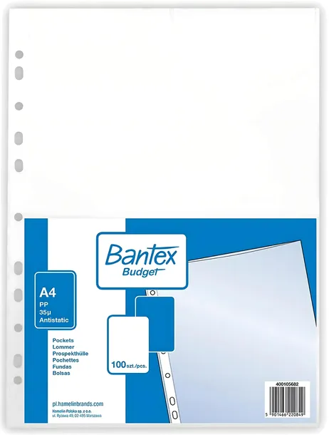 BANTEX OBWOLUTA KOSZULKI A4 BIUROWE 100SZT