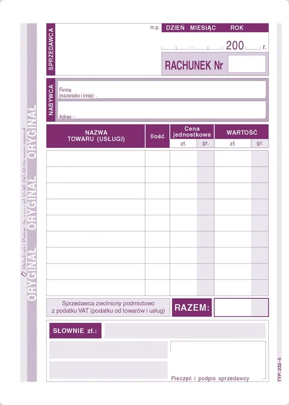 druk-rachunek-a6