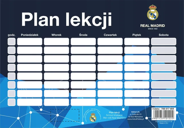 Real Madryt Plan Lekcji RM-108