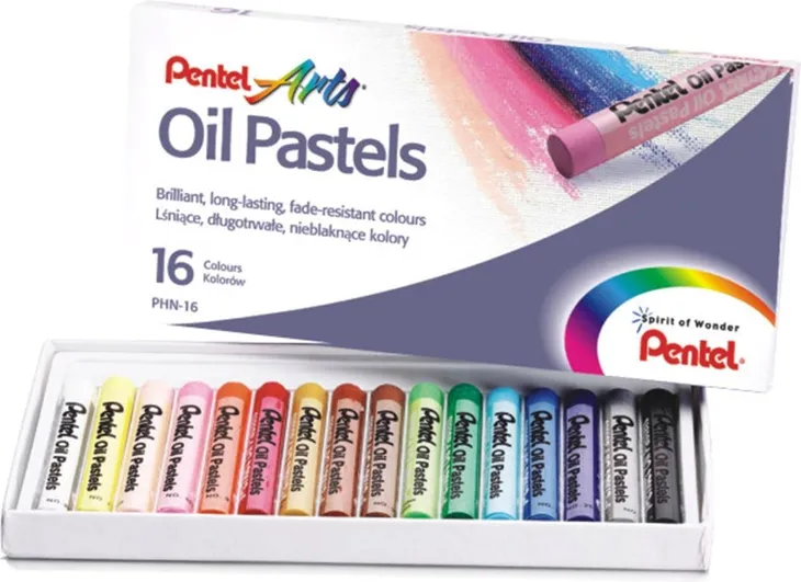 pentel-pastele-olejne-16-kolorow-marka-pentel-kolor-bialy-czarny-odcienie-brazu-i-bezu-czerwony-niebieski-pomaranczowy-rozowy-odcienie-szarosci-i-srebra-zielony-odcienie-zoltego-i-zlota-wielokolorowy