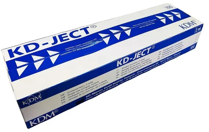 Strzykawka 2ml iniekcyjna LUER 2-częściowa KD-JECT 100 szt.