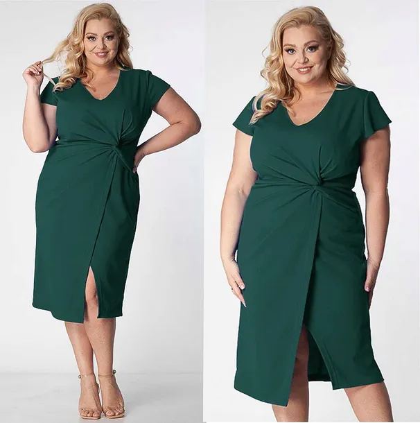 Elegancka sukienka na wesele WYSZCZUPLAJĄCA DUŻE ROZMIARY 4XL 48 Klara