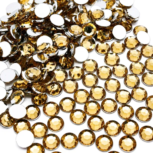 Akrylowe dżety luzem diamenty kryształki złoty 8mm 1000 sztuk