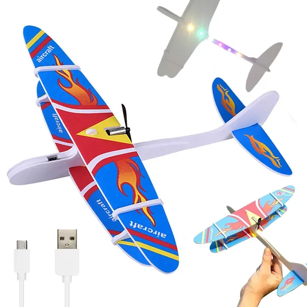 Samolot styropianowy latający piankowy usb led szybowiec rzutka silnik
