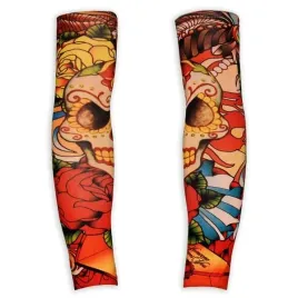 rekawy-tatuaze-sztuczny-tatuaz-czaszka-kolorowy-los-muertos-halloween