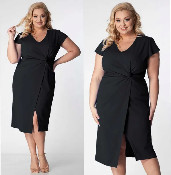 Elegancka wyszczuplająca Sukienka na wesele Plus Size 4XL 48 Klara