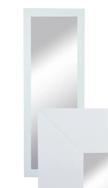 Lustro wiszące w ramie białe 150x50 do salonu duże