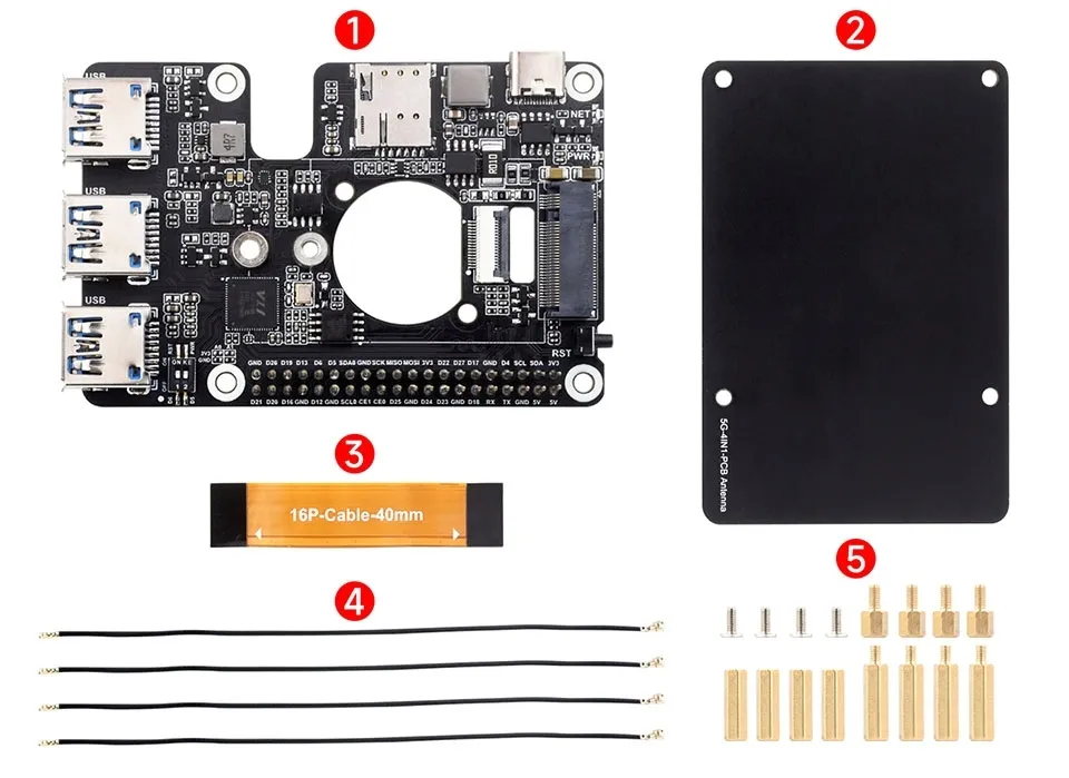 adapter-pcie-dla-gsm-simcom-quectel-4g-5g-i-usb-hat-dla-raspberry-pi-5-stan-nowy