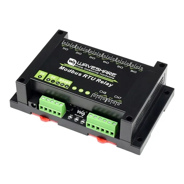 Moduł z 8 przekaźnikami sterowany RS485 Modbus RTU