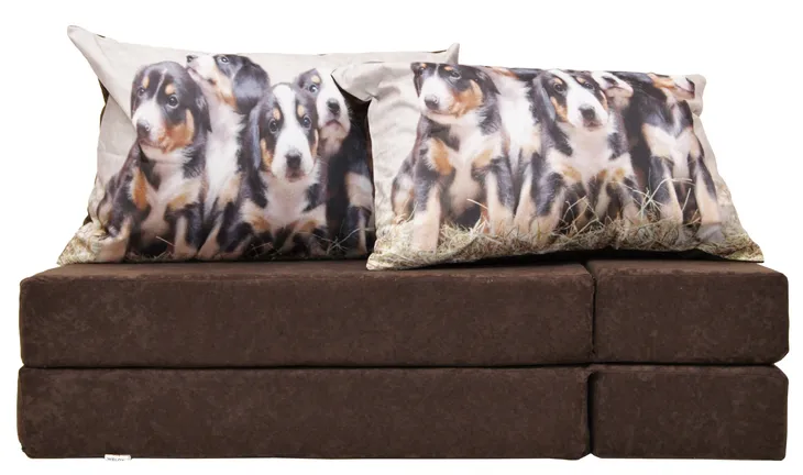 Sofa Welurowa z Poduszkami - Kanapa, Fotel dla Dziecka - Materac WELOX