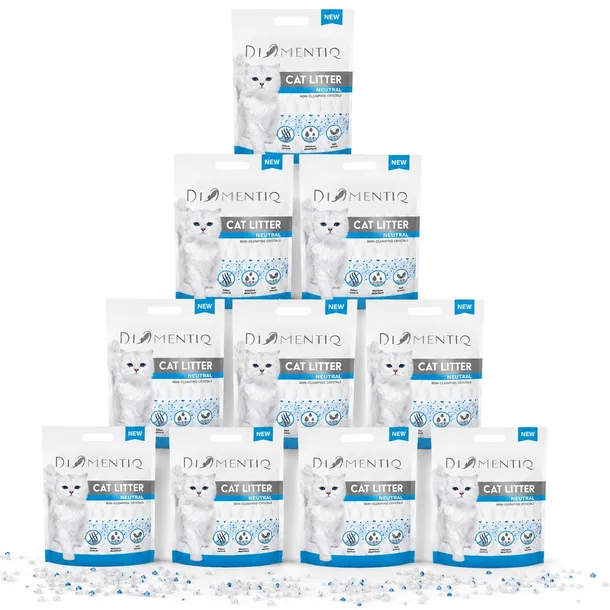 Żwirek silikonowy dla kota neutralny niezbrylający DIAMENTIQ 10x3,8L