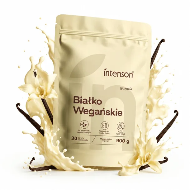 Odżywka białkowa wegańska wanilia bez glutenu laktozy Intenson 900g