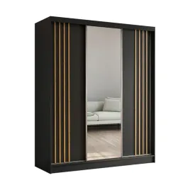 szafa-ubraniowa-180-cm-z-lustrem-czarna-lamele-dab-artisan-nela180