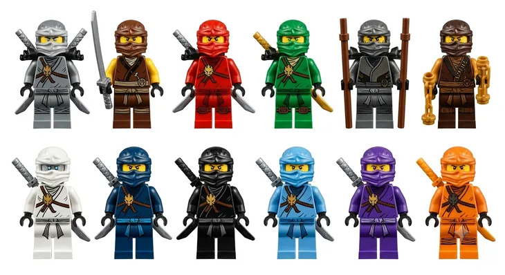 KLOCKI KONSTRUKCYJNE JAK LEGO NINJAGO ZESTAW 12 FIGUERK NINJA IDEALNE NA PREZENT