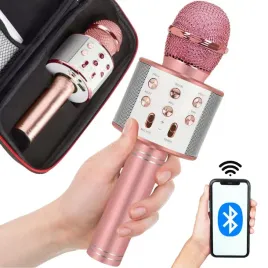 mikrofon-bezprzewodowy-bluetooth-glosnik-karaoke-okragly-z-etui-rozne-tryby