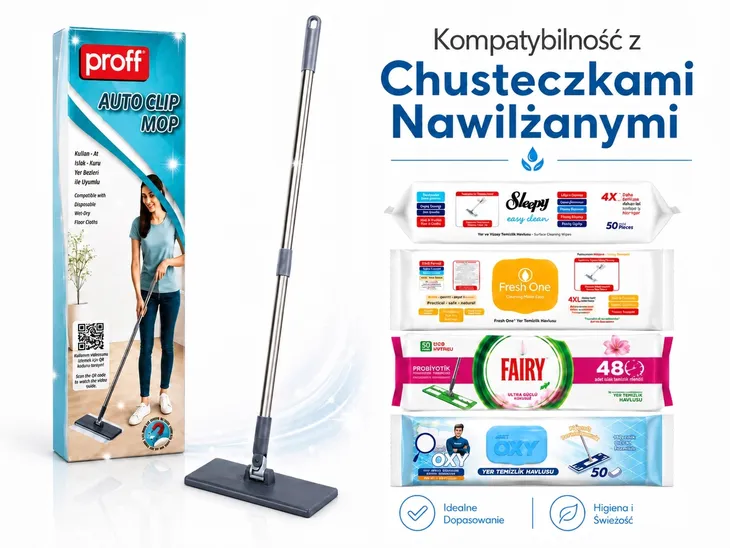 PROFF Auto Clip Mop obrotowy do chusteczek bezdotykowy magnetyczny