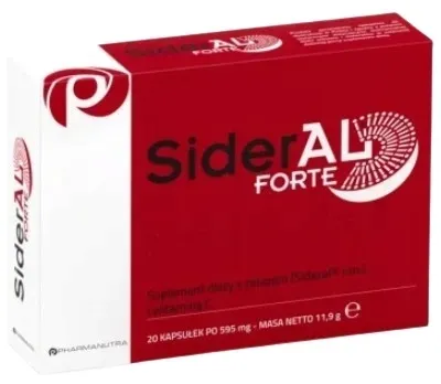 SIDERAL FORTE żelazo 30 mg witamina C 70 mg 20 kapsułek