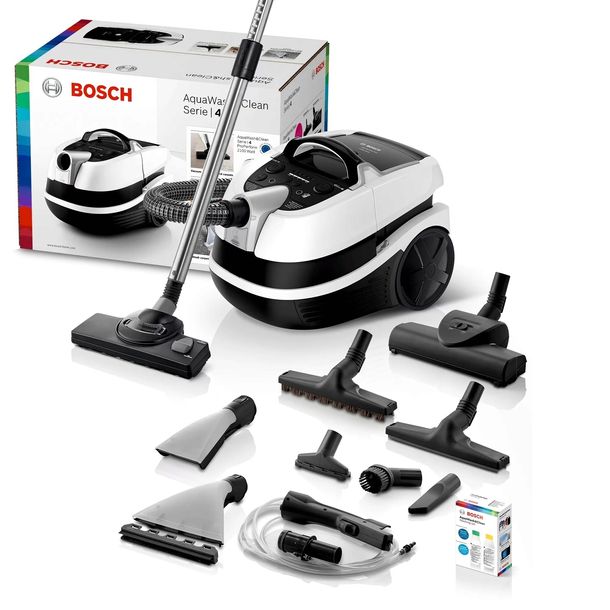 Odkurzacz Bosch AquaWash Clean mocny 2100W Turboszczotka ZESTAW SZCZOTEK