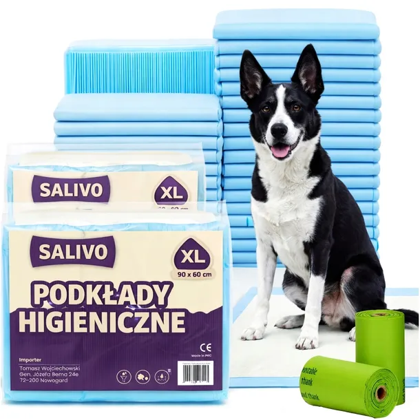 100X DUŻE PODKŁADY MATY HIGIENICZNE DLA PSA XL CHŁONNE DO PRZEWIJANIA 60x90