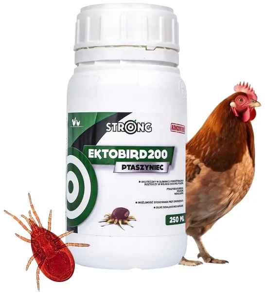 ŚRODEK OPRYSK NA PTASZYŃCA KURZEGO WSZOŁY PIÓROJADY EKTOBIRD STRONG 250 ML