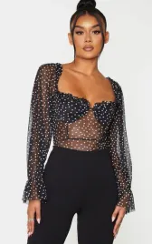 czarne-body-w-biale-kropki-siatka-prettylittlething-xl