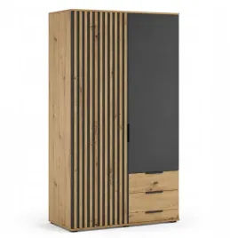 szafa-uchylna-100x245cm-dwudrzwiowa-z-lamelami-czarna-dab-artisan-amaro