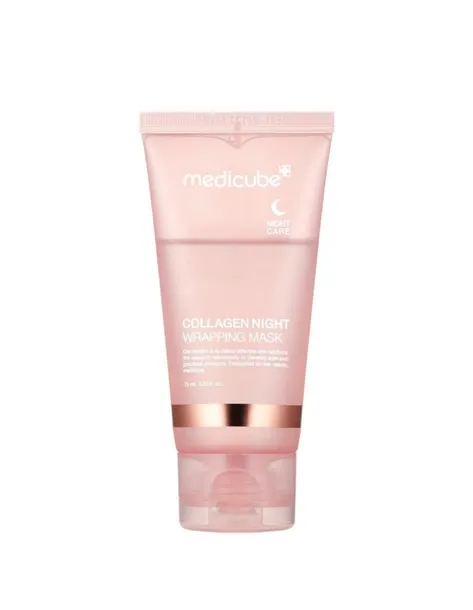 MEDICUBE COLLAGEN NIGHT WRAPPINK MASK KOSMETYKI KOREAŃSKIE 75ml + PĘDZELEK