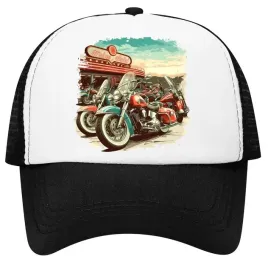 czapka-z-daszkiem-z-siatka-regulowana-zabawny-nadruk-motocykle-harley-retro
