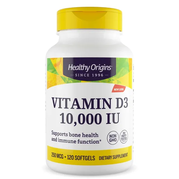 Healthy Origins Witamina D3 10000 IU 120 kapsułek